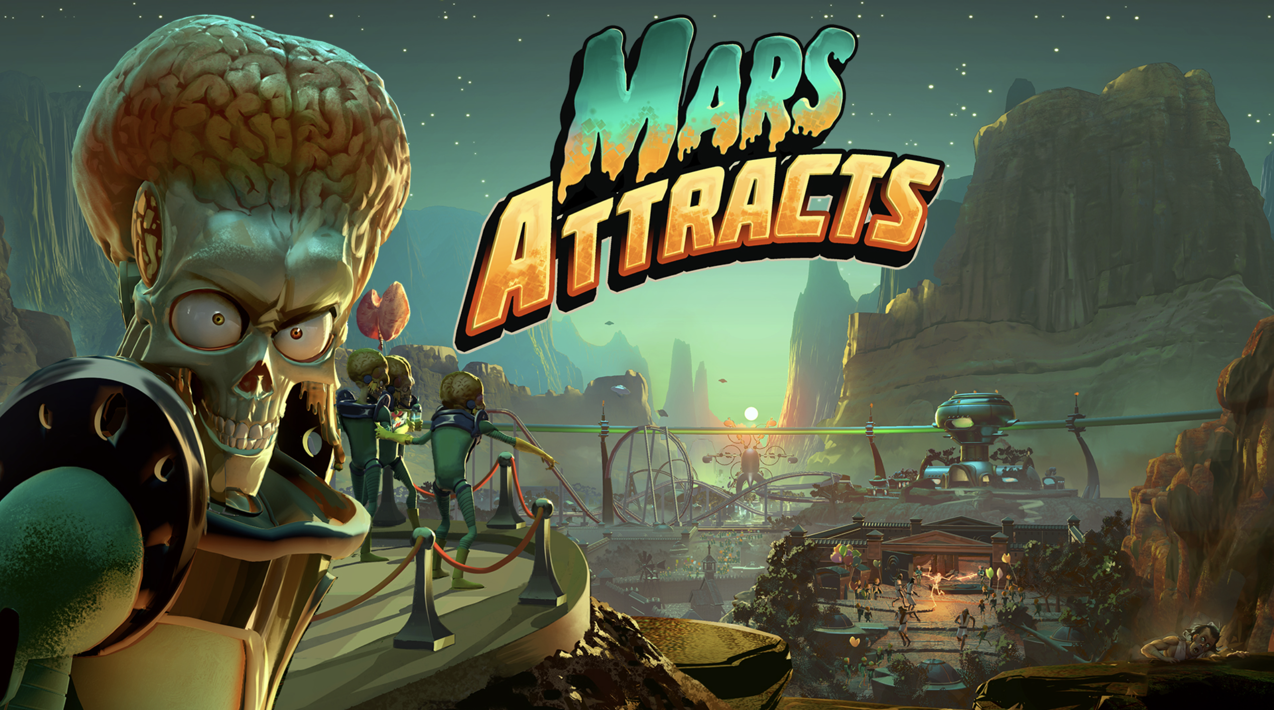 Mars Attracts sur PC: Test de l'early access – Une gestion de parc martien décalée